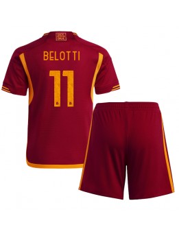 Otroški Nogometna dresi replika AS Roma Andrea Belotti #11 Domači 2023-24 Kratek rokav (+ hlače)